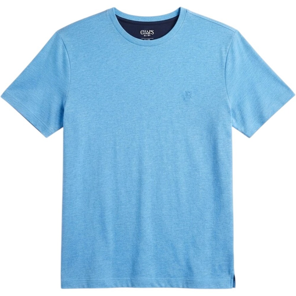 Chaps Mens Blue Heathered Short Sleeve Crewneck T-Shirt Size L 1668209